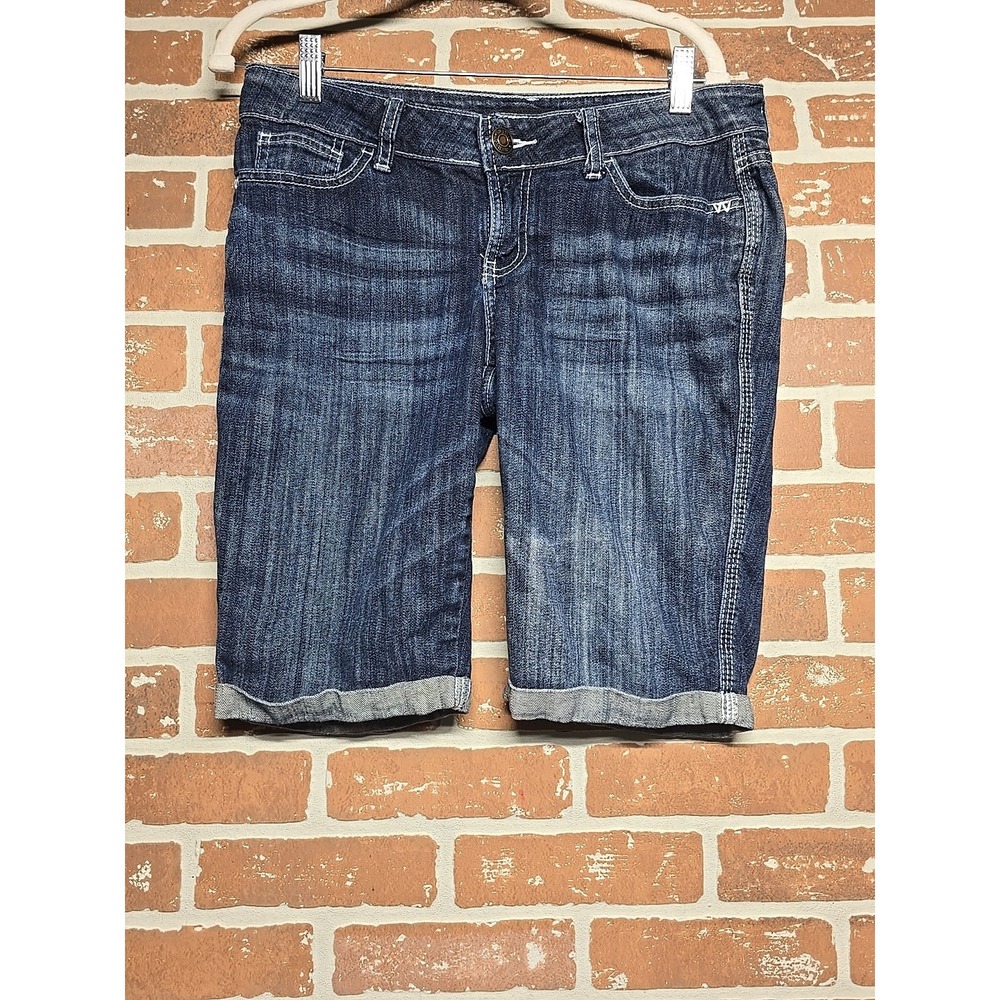 A.N.A. Women's Denim Jean Bermuda Shorts SZ‎ 8 Super Stretchy, Pockets